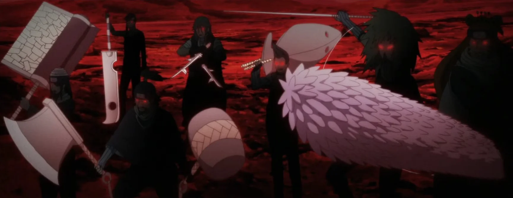 The giant swordsman of the Mist, owner of Samehada. He preached the priority of secrets over lives, but he himself turned out to be a traitor and was killed by Kisame.